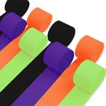 8 Rolls Halloween Crepe Paper Streamers Balck Orange Purple and Green Streamers for Halloween Party Decorations Birthday Baby Shower Gender Reveal Wedding Graduation Party Decorations DIY Crafts