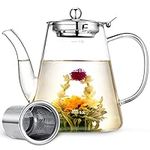 Glass Teapot, Zpose 1200ml Teapot w