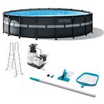 Intex 18 Foot Ultra Xtra Pool Set and Cleaning Kit w/Vacuum, Skimmer and Pole