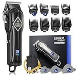 Limural PRO Hair Clippers for Men - Professional Barber Clippers for Hair Cutting, Cordless Mens Hair Trimmer with Taper Lever, 11 Guards, LED Display and Metal Casing, Complete Haircutting Kits for Fading & Blending (Matt Black)