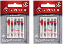 SINGER Universal Regular Point Machine Needles, 20-Count, Sizes 80/12, 90/14, 100/16