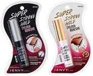 iEnvy by KISS Eyelash Adhesive Super Strong Hold Clear and Black (Combo Pack) Brush On, Latex Free, Safe on Skin, KPEG05 KPEG06