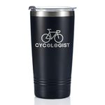 Biker Cyclist Gifts for Men, Cycologist, Tumbler Travel Coffee Mug, Bicycle Enthusiasts, Roadbike MTB Rider, Boyfriend Husband Dad Father's Day, Stainless Steel Insulated 20oz/590ml