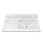 EQLOO 36"x22" Engineered Stone Bathroom Vanity Top with Rectangular Undermount Ceramic Right Offset Sink, 8 Inch Faucet Hole Spread with Backsplash Bathroom Vanity Sink Top (Cabinet Not Included)