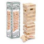 Toyrific | Stack and Fall Tumble Tower Game, Interactive, Educational Wooden Block Tower, 57 Piece Traditional Game