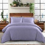 Royal Hotel Solid Periwinkle 550-Thread-Count 3pc Full/Queen Duvet-Cover 100-Percent Cotton, Sateen Solid