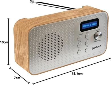 Groov-e Lisbon Portable DAB/FM Radio – Bluetooth, LCD, Alarm, USB/Battery