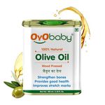 OYO BABY 100% Natural Baby Oil for New Born | Wood Pressed Olive Oil - Baby Massage, Skin & Hair Oil- 100ml