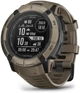 Garmin Instinct 2X Solar - Tactical Edition, Rugged GPS Smartwatch, Built-in Flashlight, Ballistics Calculator, Solar Charging Capability, Coyote Tan