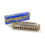 Chicago Blues KHCB-C Harmonica, Key of C, Silver