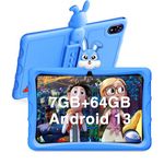 DOOGEE U9 KID 2024 Newest Kids Tablet 10 Inch Android 13, 7GB+64GB/1TB, 5060mAh, APP for Kids, WiFi6, 5MP Camera, Parental Control, Pre-installed Kids Apps, Widevine L1, Shockproof Kids Case - Blue