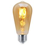 Long Life Lamp Company Edison Classics 2w Vintage LED Filament Bulb Teardrop Spiral ST58 Smoke Gold Glass E27 Edison Screw