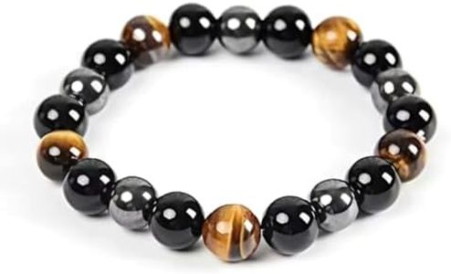 Pulsera triple proteccion,unisex,amuletos piedras naturales