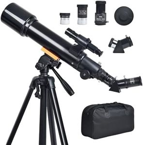 cbeyook Telescope for Beginners & Kids: 70mm / 500mm Refractor (150X HD), Portable Travel Scope, Best Astronomy Gifts for Adults w/Wireless Remote, Carrying Bag. Easy Set Up