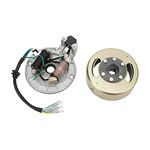 Magneto Stator, Magneto Stator Flywheel Rotor Kit Copper Aluminum Engine Parts for 90cc 110cc 125cc 140cc Kick Start Engine PIT PRO PIT Bike auto for aramox magneto stator flywheel rotor kit