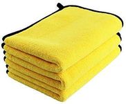 CarFrill Microfibre Car Cloth 3 Pcs (40x40cm) 800 GSM, Thick Plush Lint & Streak-Free Multipurpose Double-Sided Cloths Laptop, Mobile Screen Cleaning Automotive Towels for Car Bike Cleaning Polishing Washing & Detailing