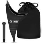 Female Urinal, Female Urination Device, Women's Urinal with Drawstring Bags and Funnel, Reusable Portable Funnel for Women, Female Urination Device Camping Toilet Gadgets Hiking Essentials (Black)