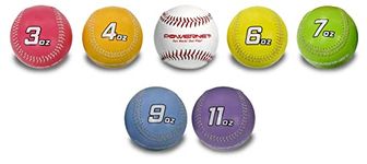 PowerNet German Marquez Weighted Baseball Bundle | Heavy Training Balls for Pitching and Throwing | Build Strength | Throw Harder with More Accuracy (Core Set + Long Toss Set)