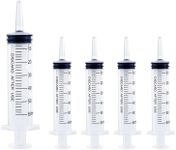 5Pcs 60ml Plastic Syringe With Caps No Needle,Plastic Syringe with Cap Disposable Feeding Syringe Sterile Package Measuring Syringe,Large Plastic Sterile Syringes without Needle for Pet Feeding