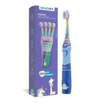 ORACURA® Sonic Lite Electric Battery Operated Toothbrush KSB100 Blue for Kids | 4 Vibrant Colours | With 3 Modes | 24,000 Strokes | IPX7 Waterproof | 2 Minutes Auto-Timer | Dupont Bristles
