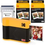 KODAK Mini 3 ERA 4PASS Portable Photo Printer (Yellow, Printer + Initial 8 Sheets + 60 Sheets)