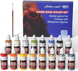 Miniature Paints Set - 16pcs 20ml Miniature Paints Set, with 1 Kolinsky Brush, Acrylic Model Paint Set for Fantasy and Wargame Figures