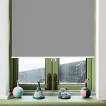 AOSKY Roller Window Shades Blackout Blinds for Windows Cordless Bedroom Shade Room Darkening Shades Door Blinds with Thermal Insulated Easy to Install for Home，Office，Bathroom W46xL72 Grey