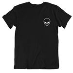 VESTA COCOA Men Women Funny Graphic UFO Alien T Shirt, Black6, Large