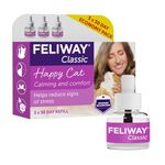 FELIWAY Classic 30 day Refill x3 Value Pack. FELIWAY Classic comforts cats, helps solve behavioural issues and stress/anxiety in the home - 48ml(Pack of 3)