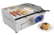 HUSHI UDYOG PNQ Electric Griddle Plate 2.8KW | Oil Drain System | 14x24 Inch Heating Area | Temperature Control | Dosa Tawa for Restaurant