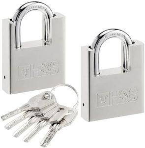 H&S High Security 2 Padlocks with 5 Keys - Heavy Duty Waterproof 60mm (2.4") Padlock & Key Set - Pad Lock for Outdoor Ideal for Warehouse Container Garage Shutter or Gate