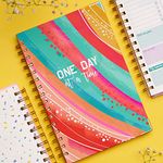 DOODLE Undated Daily Planner I A5 I Hard Cover I Wiro Bound I192 Ruled Pages I 80 GSM I Lay Flat Design I Metal Corners I Plan your day, To do List- (Day at a time)