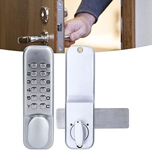 Digital Door Lock Deadbolt, Mechanical Combination Lock, Mechanical Keyless Entry Door Lock with Keypads Door Knob, Outdoor Front Gate Digital Code Combination Door Lock Set Security