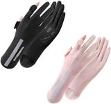 eggigi 2 Pairs UV Sun Protection Gloves Full Finger Breathable Summer Gloves Non Slip Full Finger Gloves for Women