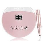 ENGERWALL Electric Nail Drill 35000 RPM, Professional Low Noise Low Vibration Low Heat Electric Nail Files with Touch Buttons, Nail Drill for Acrylic Nails and Gel Nails, for Salon and DIY Use,Pink