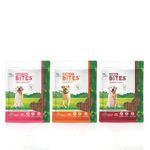 Natural Remedies Digestive Bites - Chicken Liver Flavour, Mobility Bites - Banana Flavour & Derma Bites - Strawberry Flavour, Easily Digestible Soft Chews Long Sticks for Dogs (Combo Pack 3-75 gm)