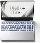 Auusda T152A 15.6" Gaming Laptop Computer - Intel N95 3.4GHz, 16GB RAM, 1TB NVMe, FHD IPS Display, Backlit Keyboard & Fingerprint Reader, 8000mAh Battery, USB 3.0/Mini HDMI/MicroSD, Win11 Pro (Gray)