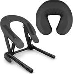 Adjustable Massage Table Face Cradle, U-Shaped Standard Universal Massage Headrest Cradle with Face Cushion Pillow for Massage Bed Accessories Beauty Spa Massage Equipment, Black