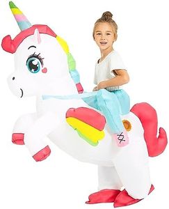 JUROSAICA Inflatable Unicorn Costume Kids Ride On Blow up Unicorn Costume Blow Up Unicorn Costumes Kids Inflatable Unicorn Costume Child Inflatable Halloween Costumes For 7-10 Years Old Boys Girls
