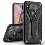 MILAN NICE Phone Case for iPhone XR Heavy Duty Protective Hard Cover Shockproof Certified with Drop Tested with Smartphone Kickstand (Black)