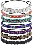 inSowni 7 Pack Handmade Rhinestone Jewled Beaded Headbands Hairbands Hair Accessories Headwraps for Women Girls Brides