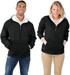 Charles River Apparel Wind & Water-Resistant Pullover Rain Jacket (Reg/Ext Sizes), Black, M