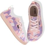 ZYEN Women's Barefoot Shoes Minimalist Camouflage Shoes Wide Toe Box Shoes with Zero Drop, Pink Purple, 10.5 Wide