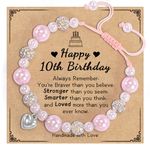 GBTBYS Happy 10th Birthday Bracelet, 10 Year Old Girls Birthday Gifts for Teens Girls Daughter Granddaughter Niece Sister Friend