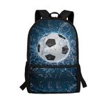 Showudesigns Football School Backpack for Girls Age 10-11 Boys Book Bags Secondary Elementary School Bag Kids Backpacks With Side Pockets 3rd 4th 5th 6th Grade Pack To School Teens Satchel