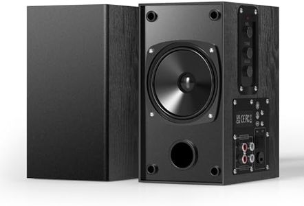 Elimavi BT-04 4 Inch Woofer Wood Enclosure Bookshelf Speakers - Powerful 30W Stereo Sound for PC, TV, Gaming, and Music - 3.5mm-RCA Input, Wall Mounted - Black