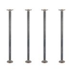 Rustic 30 Inch Industrial Pipe Decor Table Legs - Set of 4, Authentic Rough Black Iron Fittings, Flanges and Pipes for Custom Vintage Tables and Furniture Decorations, DIY Kit with Hardware, 30” X 1”