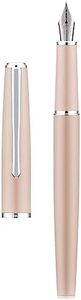 Hongdian 920S Fountain Pen Pink Metal Pen, Iridium M Nib Classic Pen with Ink Converter
