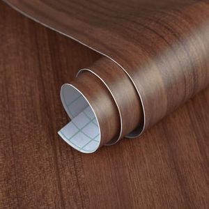 BAYYA Walnut Contact Paper 31.5x354 inch Brown Wood Contact Paper for Countertops Walnut Vinyl Wrap Waterproof Self-Adhesive Wood Wallpaper Peel and Stick Table Top Countertop Covers Oak Contact Paper
