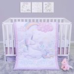 Sweet Unicorn 4 Piece Crib Bedding Set by Sammy & Lou